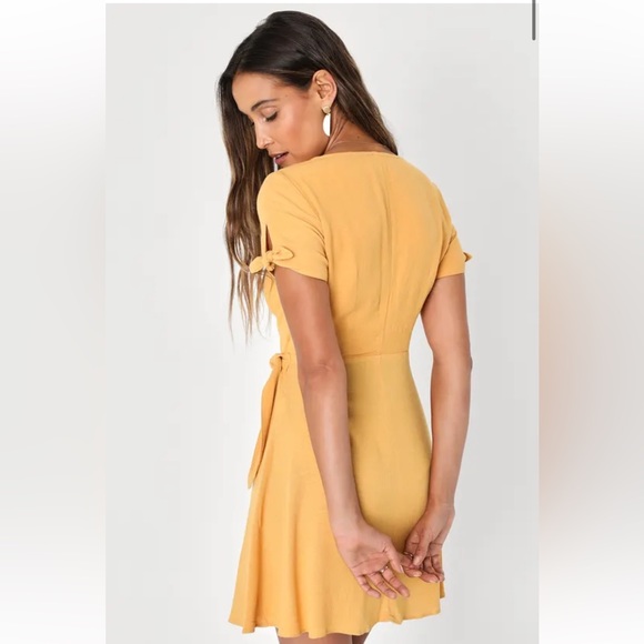 Lulus My Philosophy Golden Wrap Dress - Picture 5 of 8
